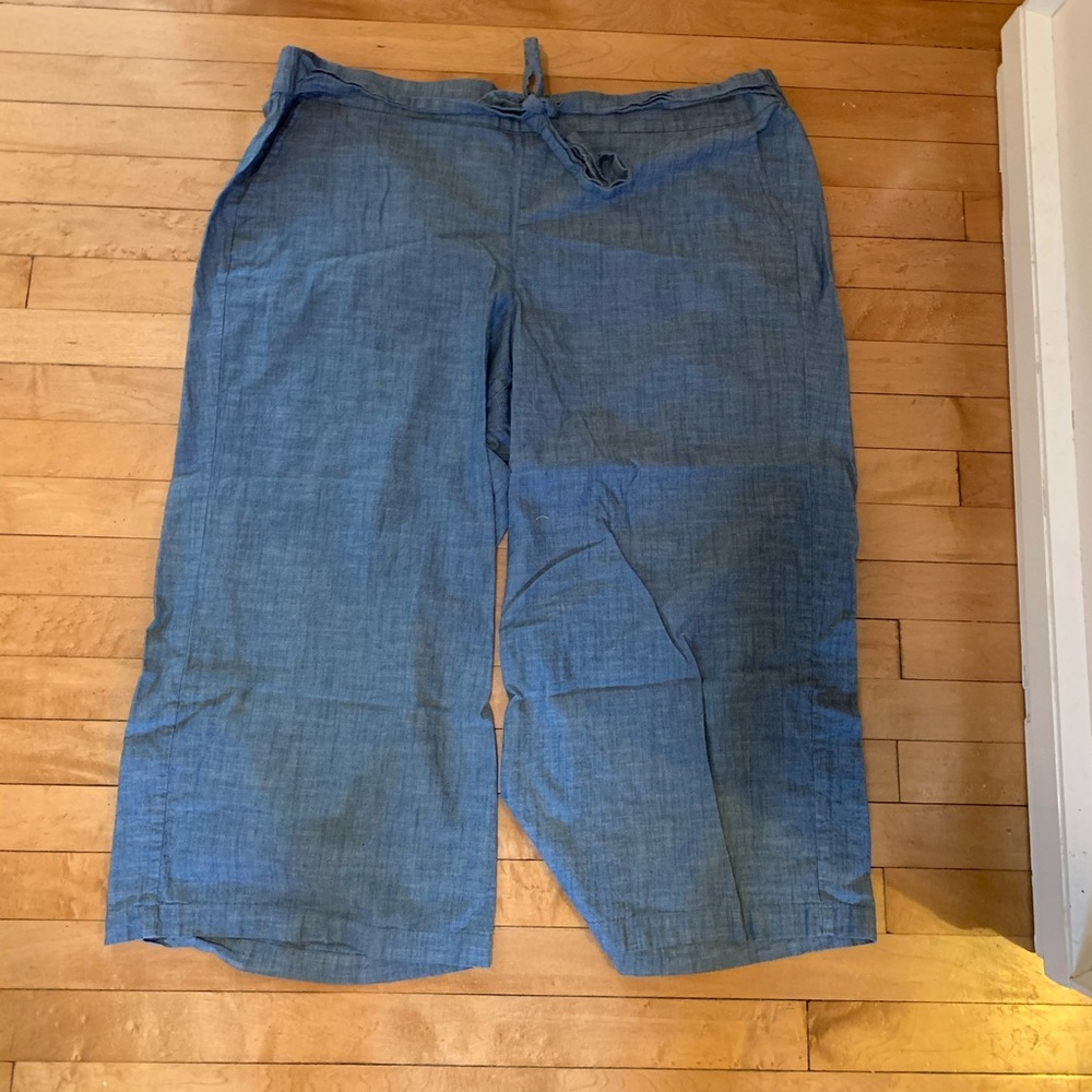 J. Crew Chambray Cropped Linen Pants Size 24